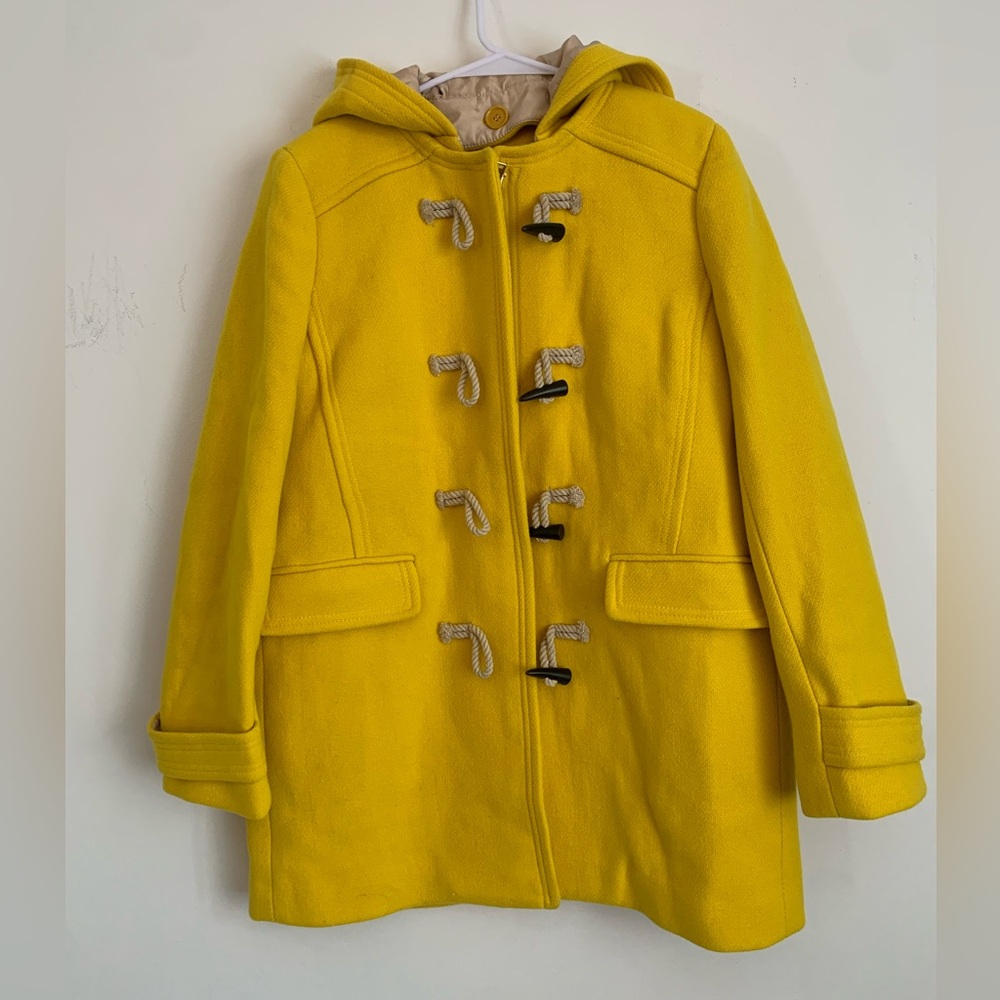 J. Crew Yellow Toggle Coat